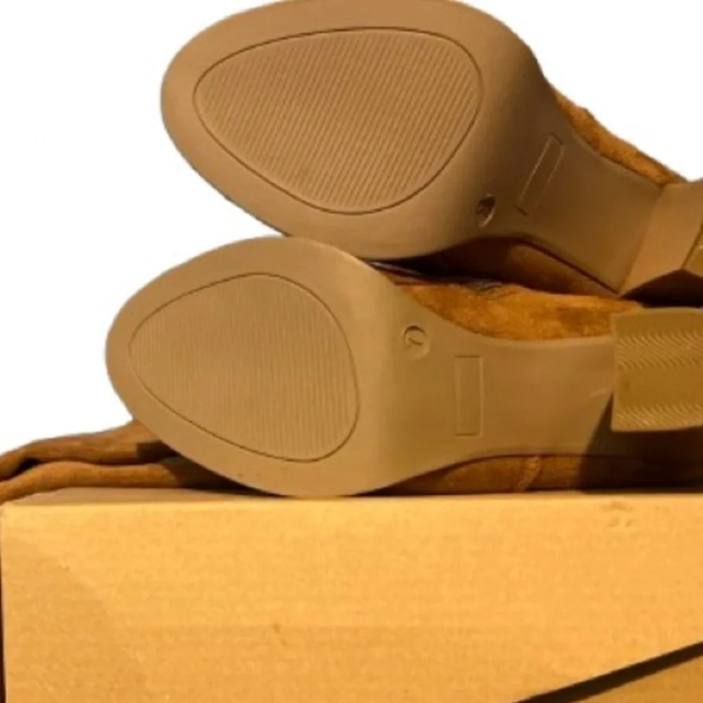 Vepose | Over-the-Knee Block Heel Boots | Women’s Size 7 | Camel Suede | NIB